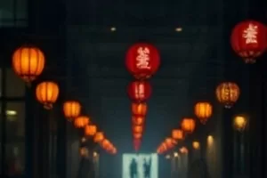 南方来信封面，雨天的骑楼长廊与邮筒